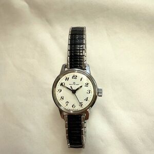 Vintage 1960s Bucherer Ladies Watch with Black Speidel Expansion Band